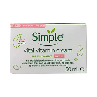 Simple Vital Vitamin Cream SPF 15 50ml, retail packaging, front view