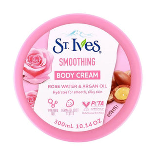St. Ives Smoothing Rose Water & Argan Oil Body Cream - 300ml