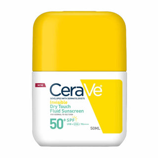 CeraVe Invisible Dry Touch Fluid Sunscreen SPF 50+ 50ml, front view