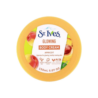 St. Ives Glowing Apricot Body Cream 150ml, lid label view